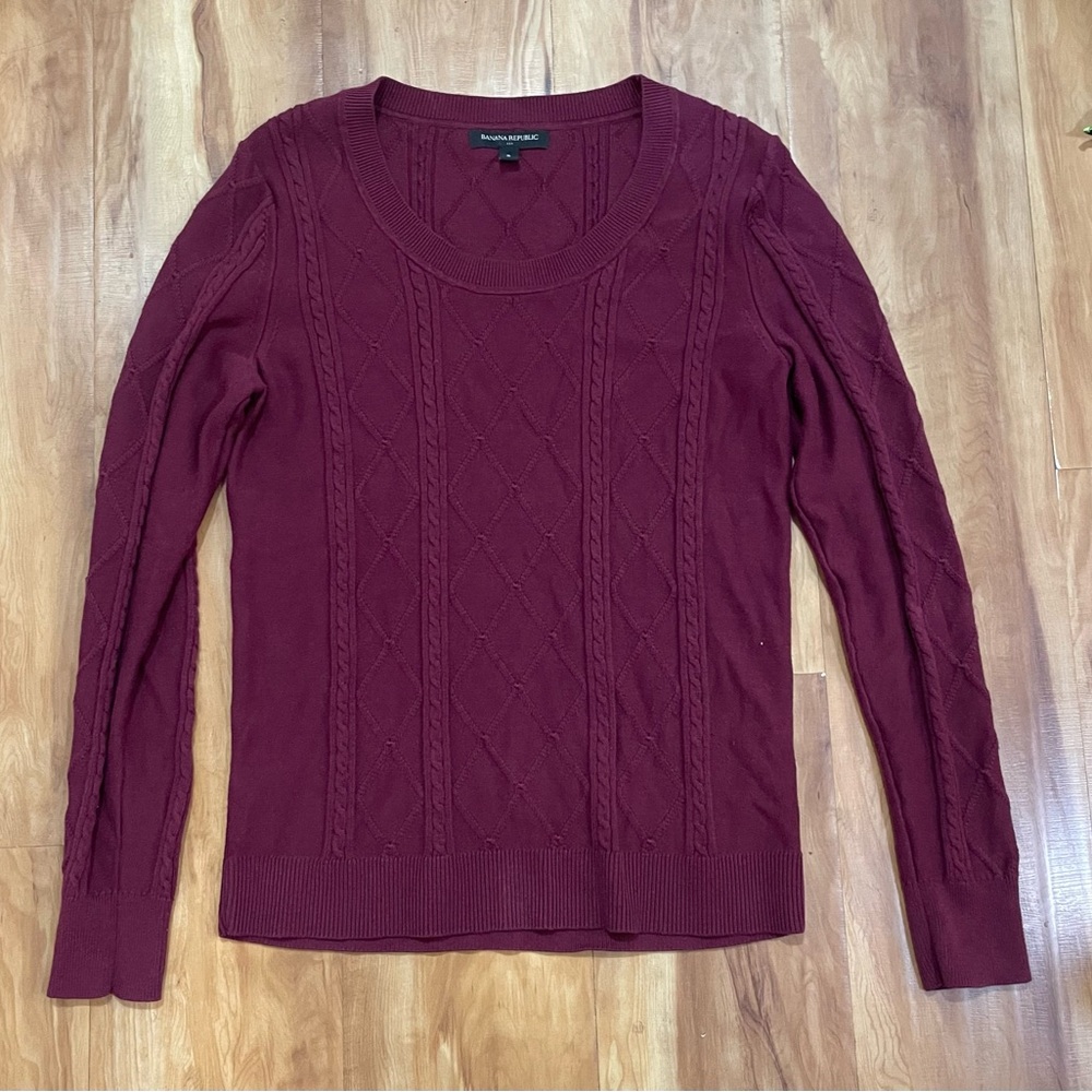 Women’s Banana Republic Cable Knit   Sweater - Wine - Size Small